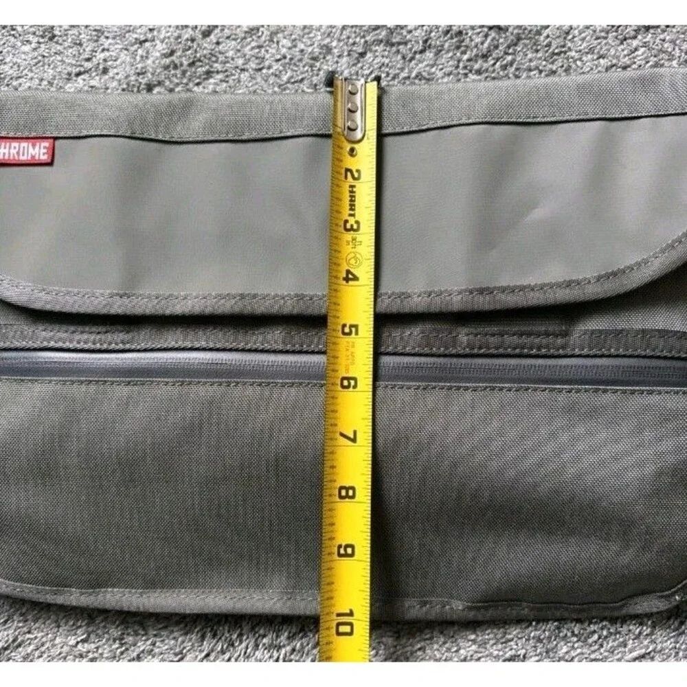 Chrome Simple Messenger Bag Grey Green 12L Water Resistant Adjustable Strap